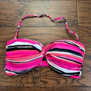 Seafolly striped pink multi coloured halter neck bikini swimsuit top